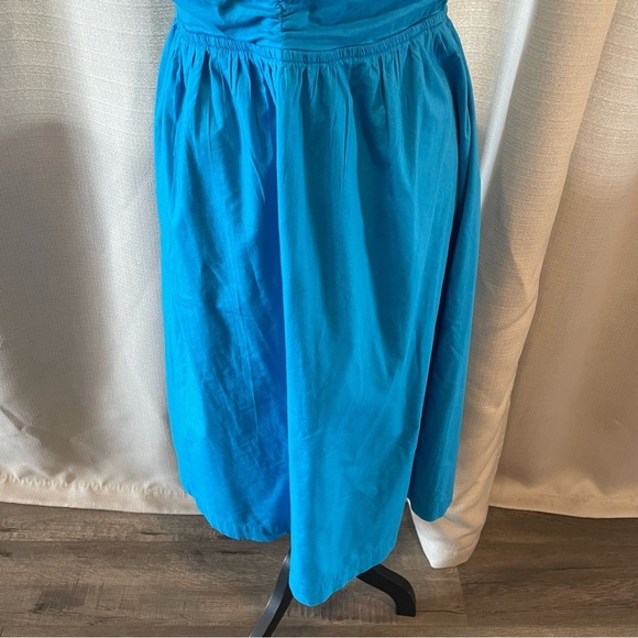 LOFT Keyhole Halter Midi Dress Turquoise NWT Sz 12 Petite - Picture 5 of 8